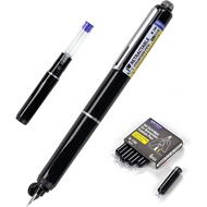 WRITECH Retractable Fountain Pen Set: Fine Nib Black Ink Pens Includes 5 Ink Cartridges Smooth Writi