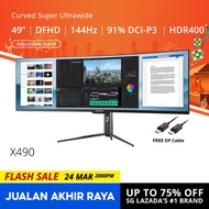 PRISM+ X490 49 144Hz HDR Super Ultrawide DFHD Curved 32:9 [3840 x 1080] FreeSync Gaming Monitor