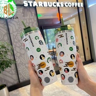 Starbucks Tumbler Cup Lucky Cat Thermos Cup 304 Stainless Steel Insulated Cup Convenient Straw Coffee Cup Office Large Capacity Water Cup 750ml