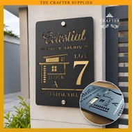 Design 3 D3 & D4 Laser cut double layer acrylic home address plate House plate number House number