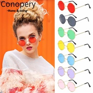 Conopery Round Sunglasses Retro Hippie Disco Circle Glasses