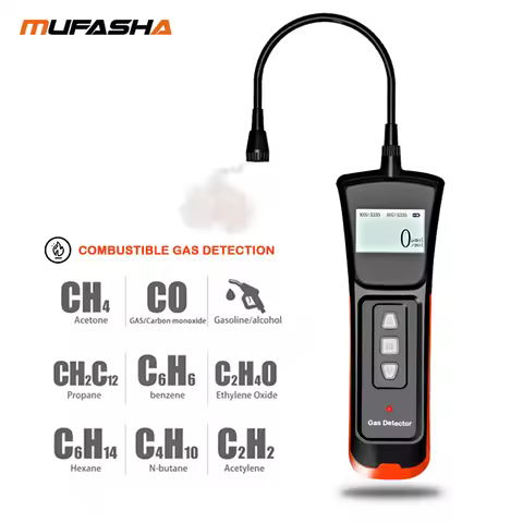MUFASHA Auto Alarm Gas Leak Detector Methane Gas, Natural Gas, Liquefied Petroleum Gas, Combustible 