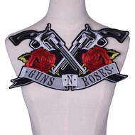 Guns N Roses Music Rock Band Patch Embroidery Iron on Backing For Jacket Custom DIY Design Black Twi
