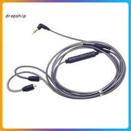 DRO_ MMCX Earphone Cable Cord with Mic Volume Control for Shure SE215 SE315 SE535