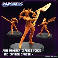 AMDF 3rd Division Officer [4]-Monster No. 8-Humanoid Human/32mm scale 3D printed miniature PSK
