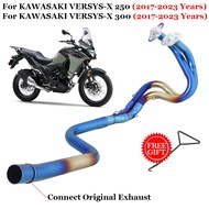 For KAWASAKI VERSYS X VERSYS-X 250 300 2017 - 2023 Motorcycle Exhaust System Escape Muffler Stainles