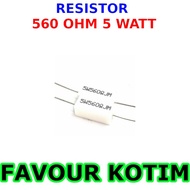 560 OHM 5 WATT RESISTOR 5 PERCENT R 5W FVKOTIM CHALK