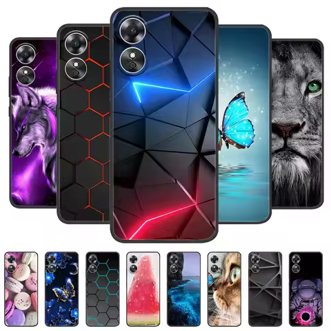 For Oppo A78 Case A 58 5G Covers Painted Soft Silicone Black Cover for Oppo A58 2023 cases OPPOA78 5