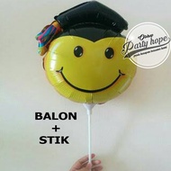 Graduation Balloon Sticks Graduation Foil Sticks Mini Smile Graduation Balloon/s Foil Balloon Balloo