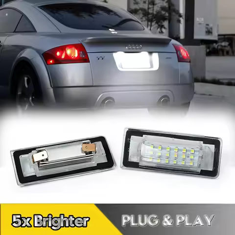 2Pcs LED Number License Plate Light Lamps For Audi TT MK1 8N Coupe 8N3 Cabrio 8N9 Roadster 98-06 Car