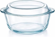 Ums 2.2 Quart Glass Casserole Dish with Lid, Round Glass Baking Dishes for Oven with Lid, Round Cove
