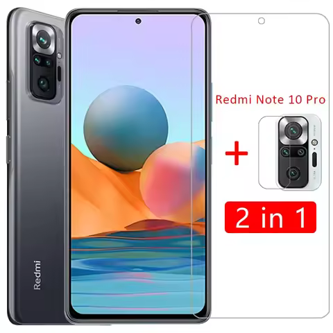 case on redmi note 10 pro cover screen protector tempered glass camera lens film for xiaomi redmy no