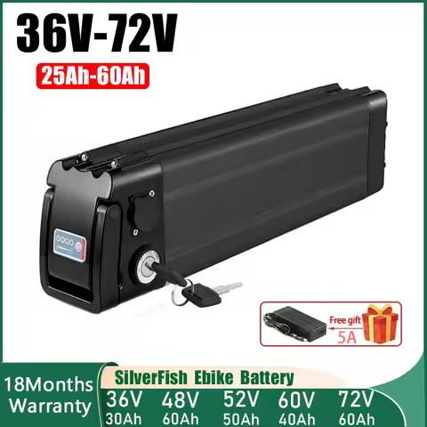 SilverFish 48v60ah Electric Bike 48v 36v 52v 60v 72v 15 20ah 50ah 60ah ebike battery 250w-3000w Bate