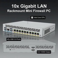 10x1GbE LAN 1U Industrial Rackmount Computer Intel Core i7-10510U i3-8145U Processor RJ45 COM consol