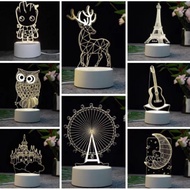3D Decorative Lamps 3D Home Decoration Lamp/s Table Lamp/s 3D LED Decorative Bedside Lamps in White,