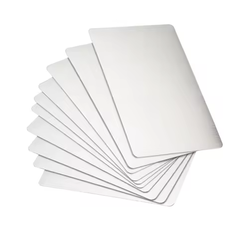 Uxcell 15Pcs Thick 0.4mm Stainless Steel Blank Metal Card Business Card 88x53mm Plate Silver Tone