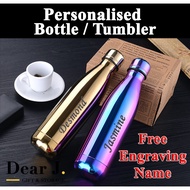 Personalised Water Bottle/Thermal Flask/Tumbler/Customized Gift /Christmas Gift / Xmas Gift [Dear J]