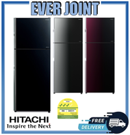 [Free Gift] Hitachi R-VGX480PMS9 [407L] 2-Door Glass Fridge || Free BORO Vacuum Container Gift Set (worth $119)