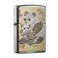 【ZIPPO官方旗艦店】日本傳統風格-大小熊貓防風打火機 ZA-5-83A