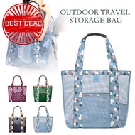 Outdoor Travel Storage Bags Women Beach Mesh Bag Single Capacity Large Shoulder Beach Bag B2e0