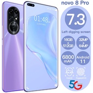 (2021 NEW) New novo 8 pro Smartphone 7.3 inch HD Full Screen 5G