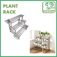 MULTILAYER STAINLESS STEEL FLOWER STAND METAL PLANT HOLDER LADDER FLOWERPOT SHELF BALCONY RACK FOR G