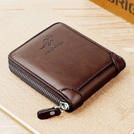 【ahlsen wallet】 Leather Men’s Wallet Luxury Mens Purse Male Zipper Card Holders with Coin Pocket Rfid Wallets Gifts for Men Money Bag