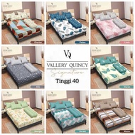 New - Vallery Quincy T40 Bed Sheet King Motif 180x200x40 cm - HEIGHT 40 CM - Pillowcase Frame