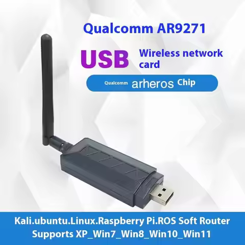 WiFi Adapter for Kali Linux and Windows, 150Mbps Speed, 1Pcs Atheros AR9271 Network Card with 2DBi A