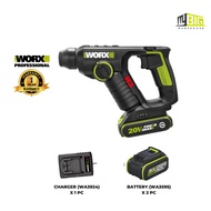 WORX WU-380S.5 CORDLESS ROTARY HAMMER (20V, 20MM, 1.7J, 1 X 2.0AH & 1 X 4.0AH BATTERY, 1 X 2.0A CHAR