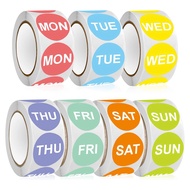 7 Day of the Week Sticker1 Inch Round Day Dot Food Rotation Labels-3500 Pcs Date Stickers for Food C
