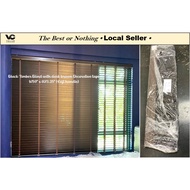 *HOT Timber blind BLACK with Dark brown decorative tape