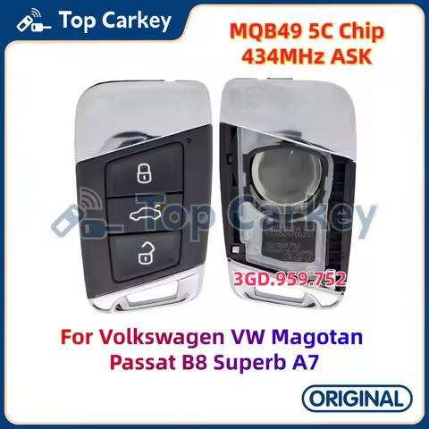 TopCarkey 3GD 959 752 3GD959752 Original Smart Remote Key MQB49 5C Chip 434MHz for VW Magotan Passat