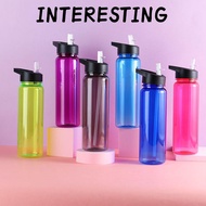 INTERESTING 750ml Water Bottles Leakproof with Straw Gym Food Degree Plastic
