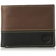 Timberland Men's Hunter Leather Passcase Wallet Trifold Hybrid Brown Black