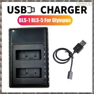 [L W H Y] BLS-1 BLS-5 USB Dual Battery Charger for  Camera PS-BLS1 BLS-50 PS-BLS5 -D E-M10 Pen E-PL2