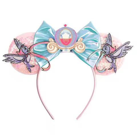 HEROCROSS Mickey Mouse Ears Headband 2026 Cinderella Princess Bow Minnie Ear DIY Headwear for Adult 