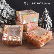Christmas Cupcake Packaging Box Open Window Transparent Cupcake Box Dessert Gift Packaging Box Egg T