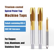 1/2/5pcs Titanium-Coated Spiral Point Taps | Cobalt HSS-E | ISO2 6H Tolerance | For Copper, Iron, Al