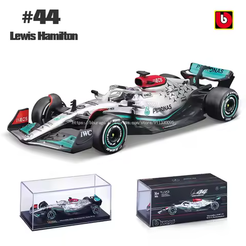 Bburago 1:43 2022 F1 Mercedes-AMG W13 #44 Hamilton #63 Russell The acrylic version alloy luxury car 