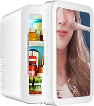 Fashionable Simplicity Beauty Mini Fridge with Mirror 5L Small Compact Refrigerator for Skincare Makeup and Cosmetic Products Storage Interior LED Lights