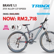 [FREE SHIPPING] Trinx Brave 1.1 Full Suspension 27.5'' MTB SHIMANO ALTUS Hydraulic 3x9 Speed