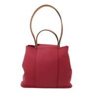 HERMES 帆布Cabag PM銀扣手挽肩背兩用袋Ruby
