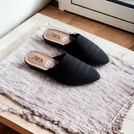 Sandal selop wanita hak tahu 3 cm bahan rajut import elastis