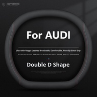 ydyNew Double D Shape Car Steering Wheel Cover For AUDI A6 A5 Q5 Avant A5 Sedan Q4 E-tron Q5 E-tron 