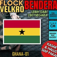 ] Patch Badge Emblem Flock Velcro Velcro PVC Glossy Prepet Tactical Tactical National Flag - GHANA