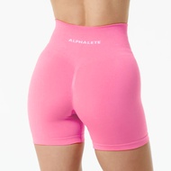 Alphalete Yoga Pants Seamless Knitted High Elastic Shorts Womens Pilates Running Fitness Pants