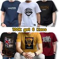 GNS Baju PAKET HEMAT ISI 6 Kaos 90Rb KAOS DEWASA BISA UNTUK PRIA DAN WANITA 6pcs 90K Kaos Motif Distro Pria &amp; Wanita Baju Dewasa Motif Jepang Polos Pakaian 90K 6 Kaos Santai Pakaian Murah Random Paket Usaha Baju Sehari Hari Kaos Cowo Cewek Promo Murah Pol