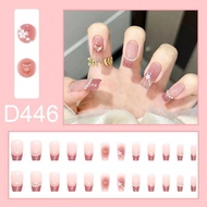Fake nails Motif D461 24pcs + FREE LIQUID GLUE / nail art fake nails / fake nails / bridal fake nail