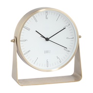 INDEX LIVING MALL นาฬิกาตั้งโต๊ะพร้อมกระจก รุ่นเมอร์ลิน ขนาด 7 นิ้ว - สีขาว/ทอง